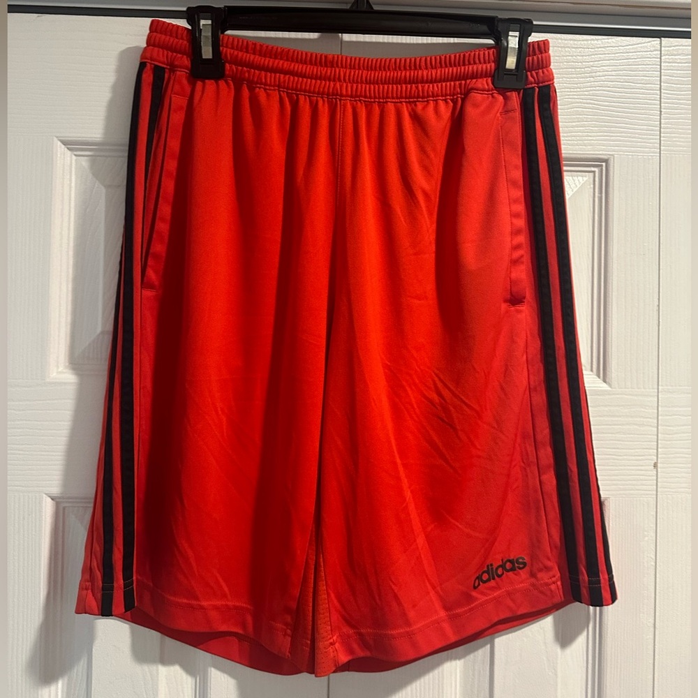 Adidas red/black athletic shorts